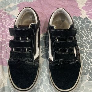 black velcro vans suede canvas old skool